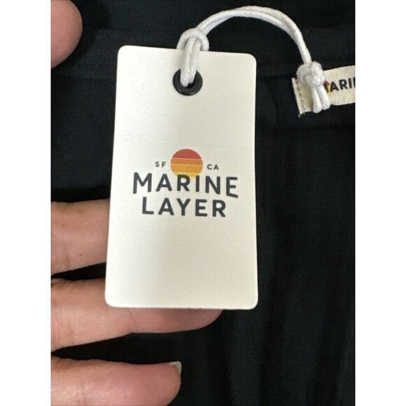 Marine Layer Women's S Jude Cropped Flutter Sleeve Tank Black Gauze NWT - Picture 10 of 15